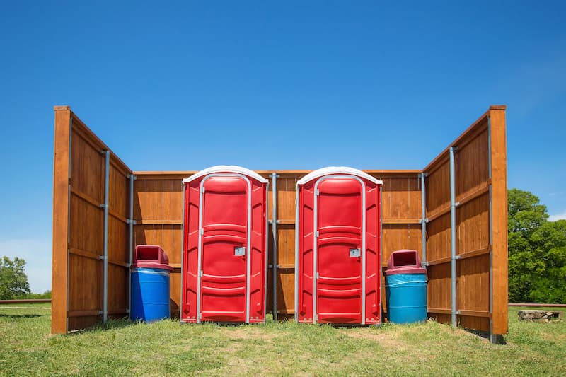 Short-term porta potty units staged for delivery in Oxford, Mississippi